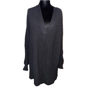 2XL Long Black V-Neck Long Sleeve Sweater Pullover  (No Tag)